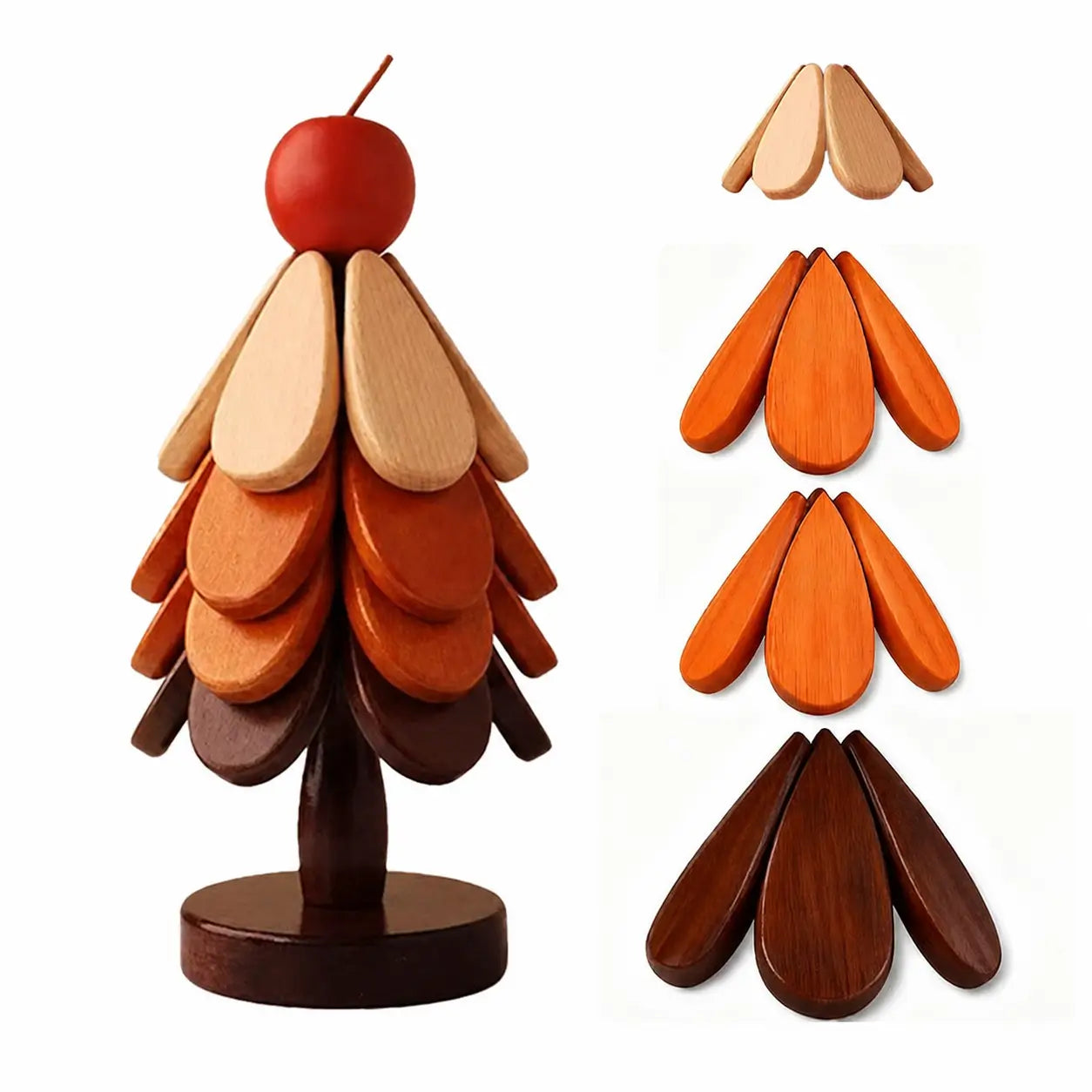 Set de portavasos y salvamanteles de madera resistente al calor con diseño plegable para ollas, platos, tazas y mesa diaria