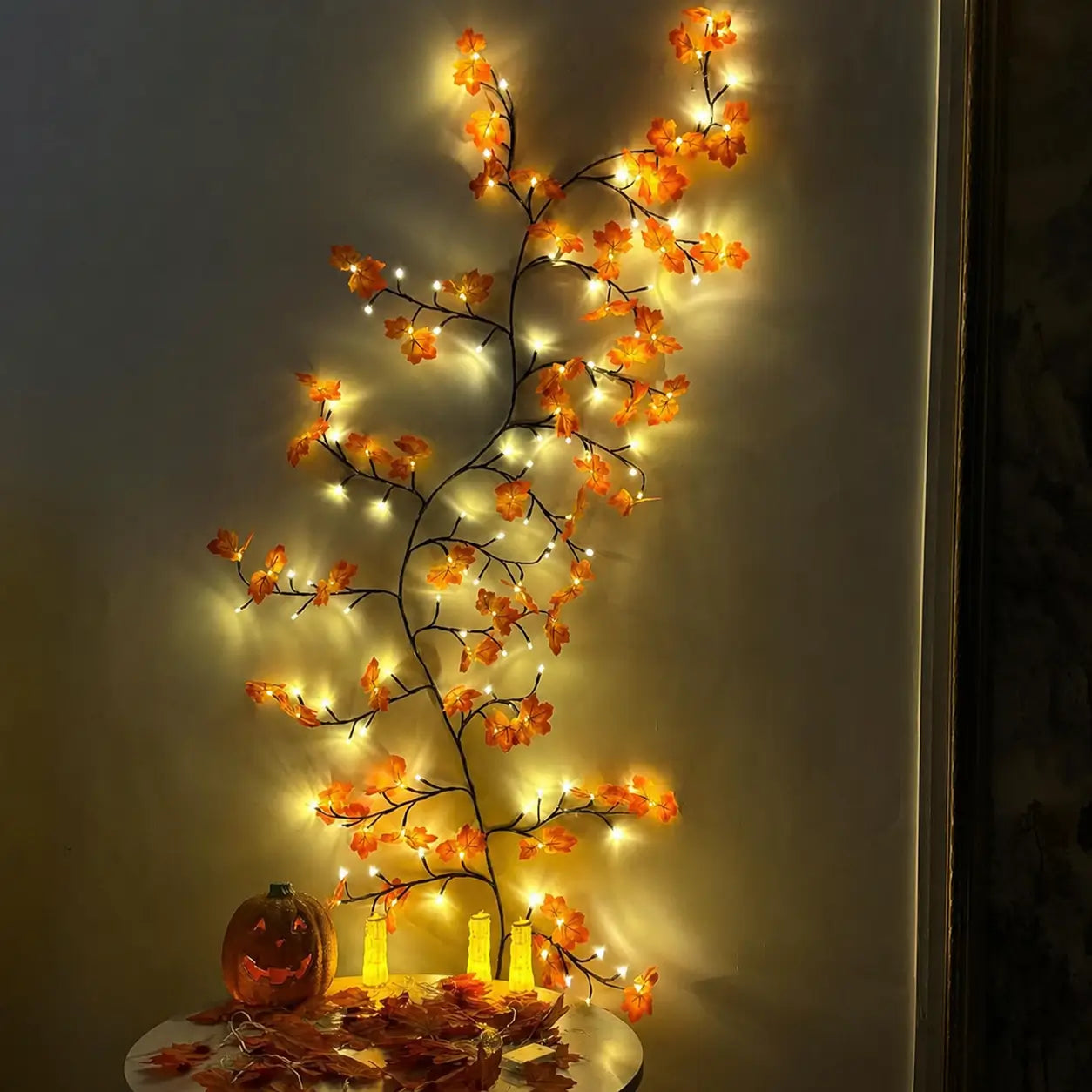 Guirnalda de ramas colgante con 144 luces LED USB, decoración DIY para pared en recámara, sala, fiestas, terraza y jardín