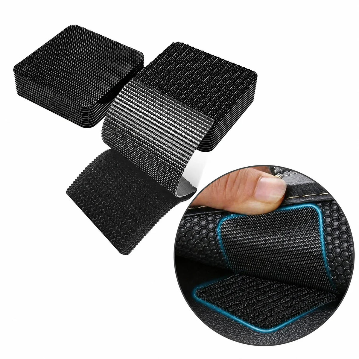 Tiras adhesivas de gancho y felpa doble cara resistentes al agua para colgar cuadros, organizar cables y proyectos DIY