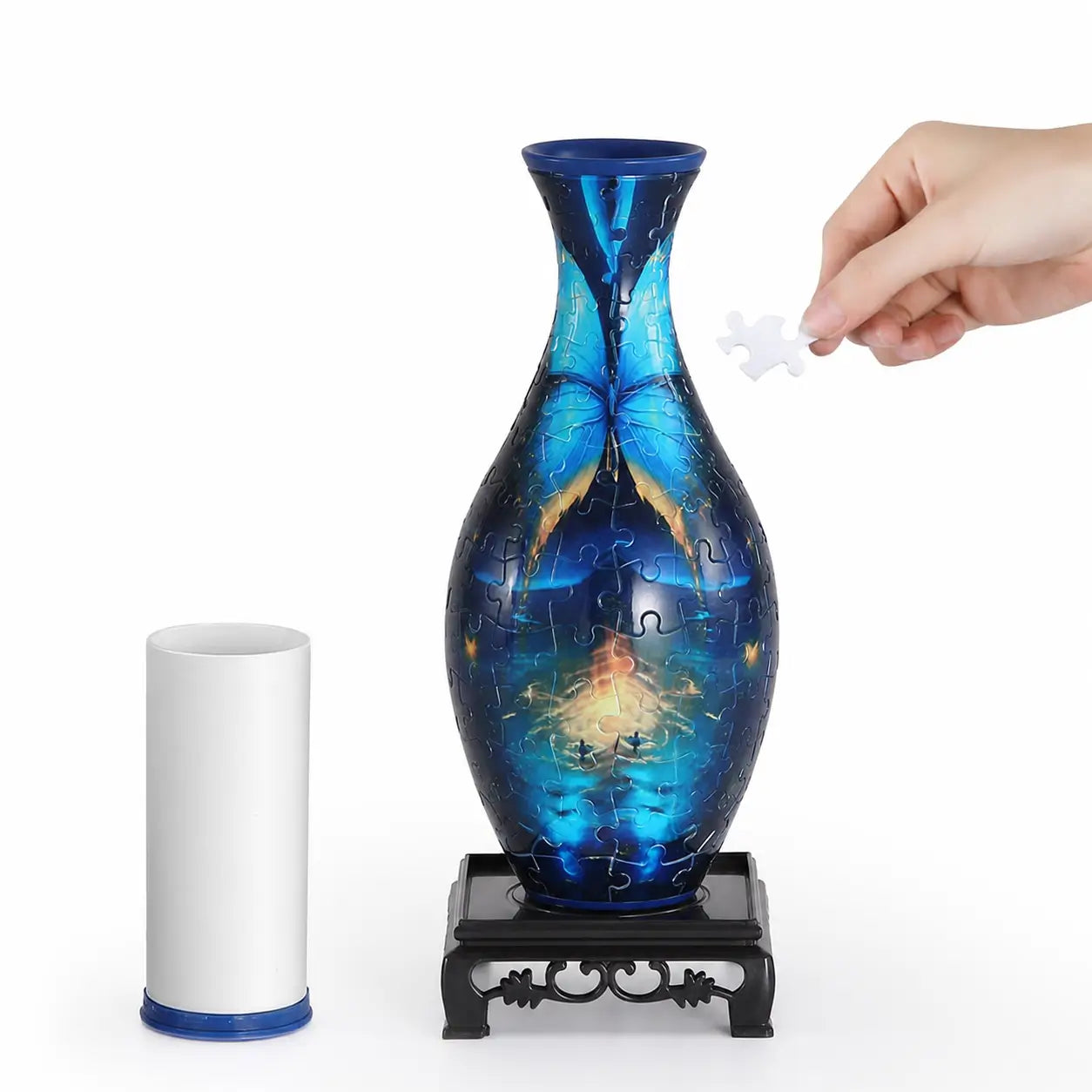 Florero rompecabezas 3D de 160 piezas con vaso desmontable para arreglos florales, decoración creativa en casa y regalo para adultos