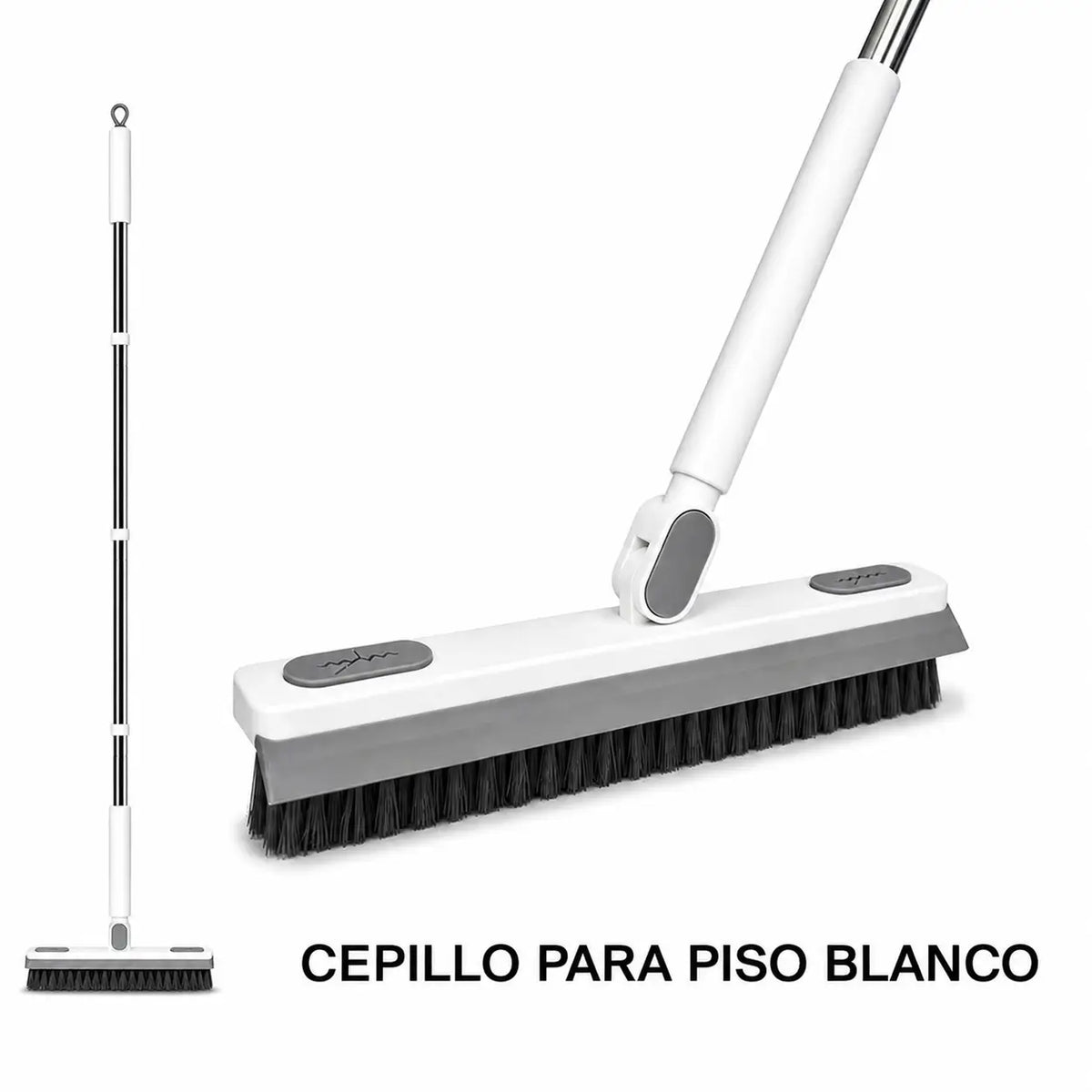 Cepillo limpiador 360° con mango ajustable de acero para pisos, juntas y esquinas