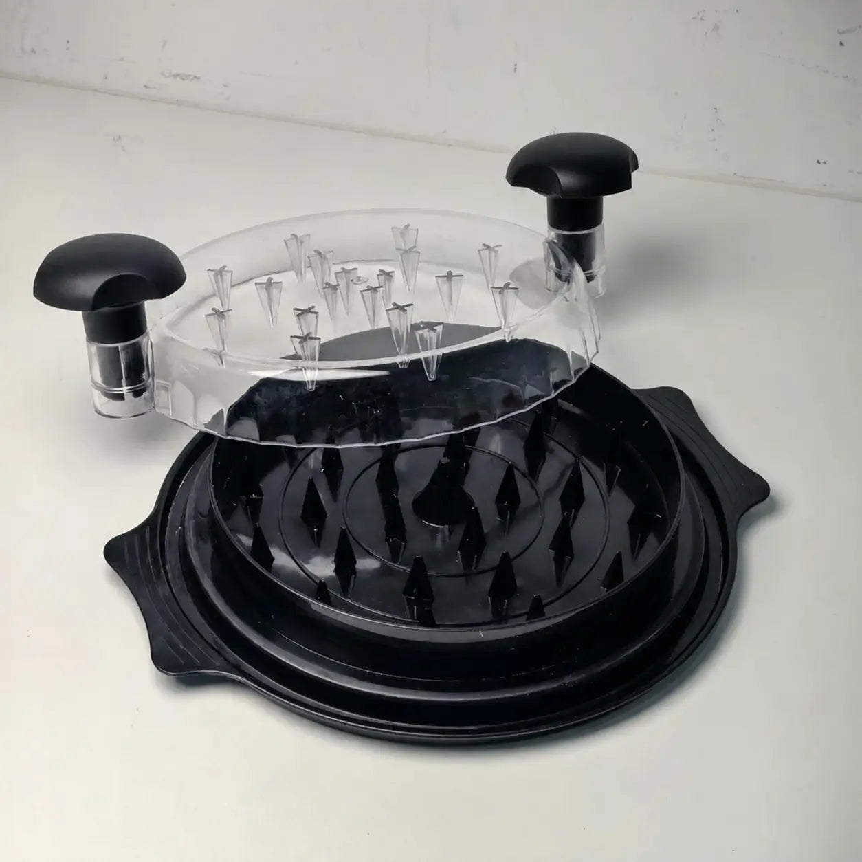 Deshebrador de carne grande con tapa transparente y base antiderrapante para pollo, res y cerdo cocidos en cocina familiar diaria