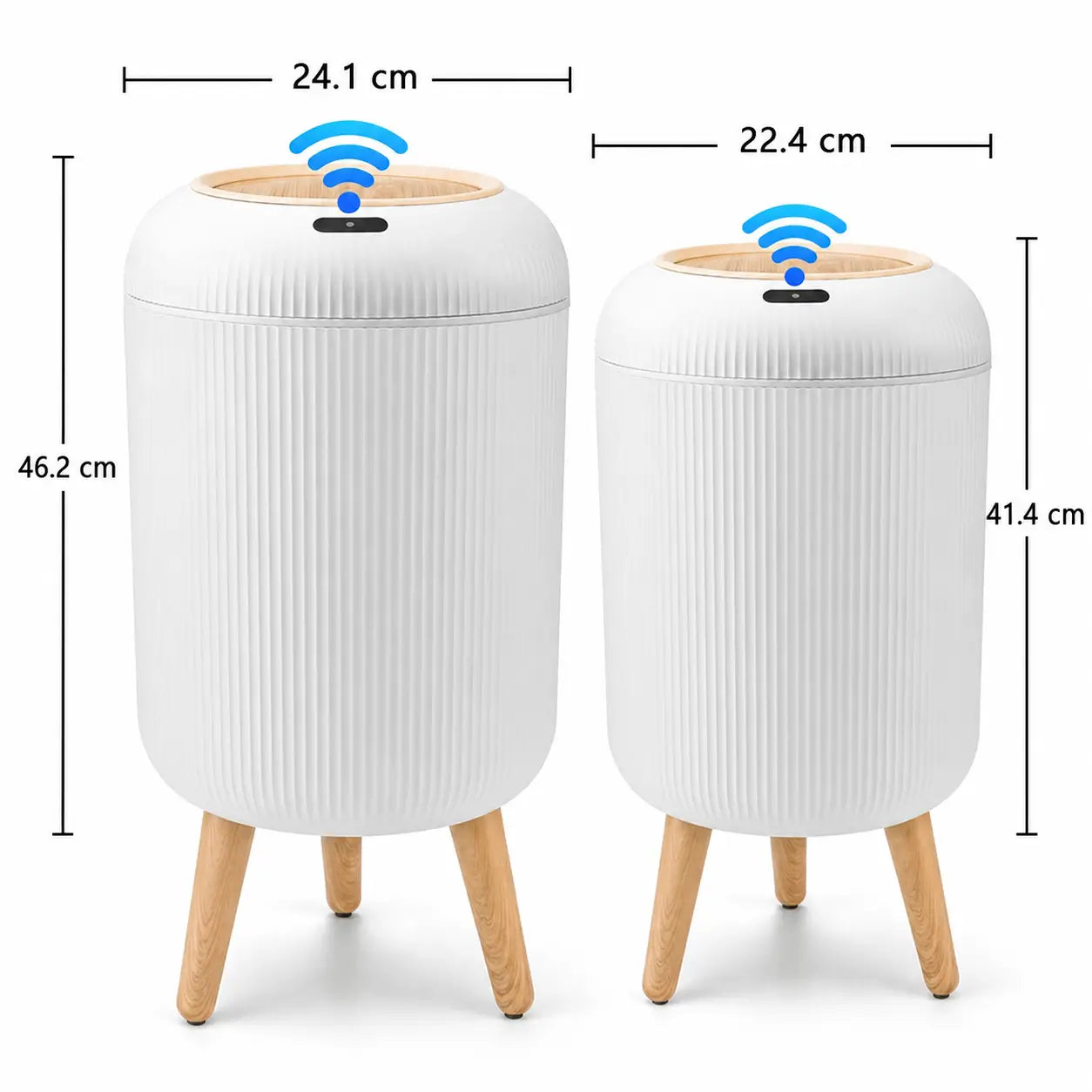 Basurero compacto inteligente con sensor de movimiento impermeable, bolsa oculta y patas desmontables para uso diario en sala, baño, recámara u oficina