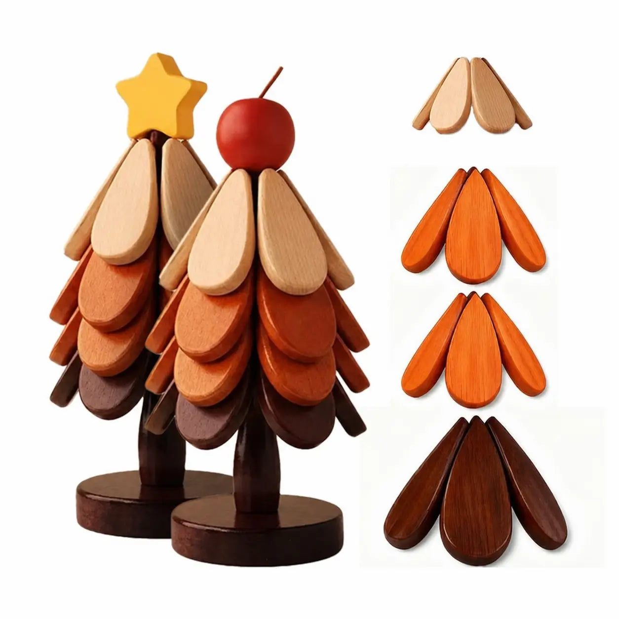 Set de portavasos y salvamanteles de madera resistente al calor con diseño plegable para ollas, platos, tazas y mesa diaria