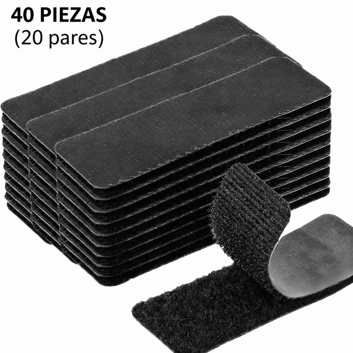 Tiras adhesivas de gancho y felpa doble cara resistentes al agua para colgar cuadros, organizar cables y proyectos DIY