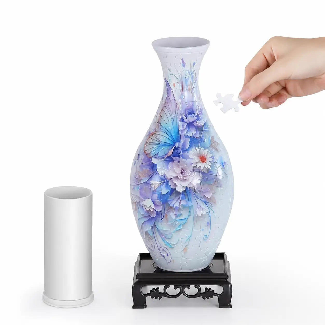 Florero rompecabezas 3D de 160 piezas con vaso desmontable para arreglos florales, decoración creativa en casa y regalo para adultos