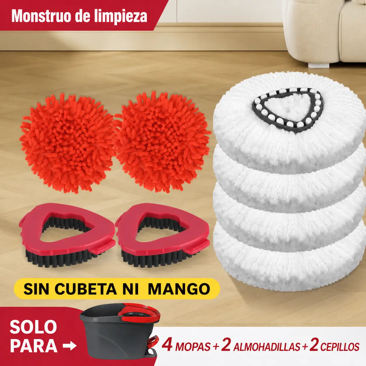 Repuestos de plumero de chenilla electrostática para trapeador de 1 tanque, limpieza en seco de techos, persianas y muebles