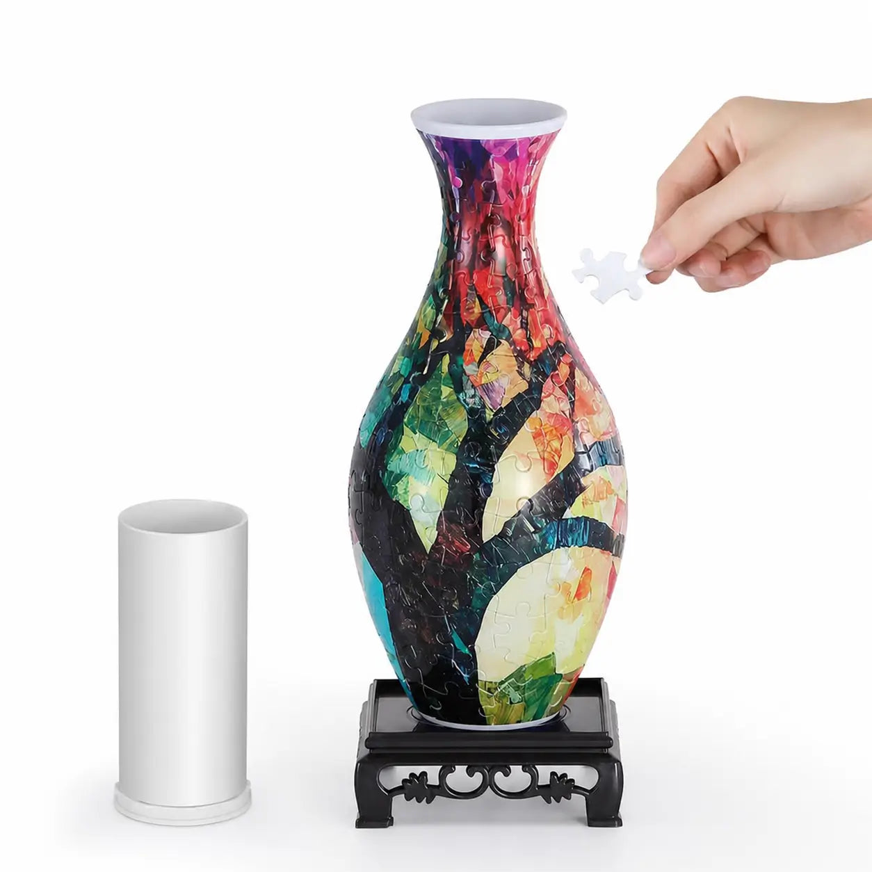 Florero rompecabezas 3D de 160 piezas con vaso desmontable para arreglos florales, decoración creativa en casa y regalo para adultos