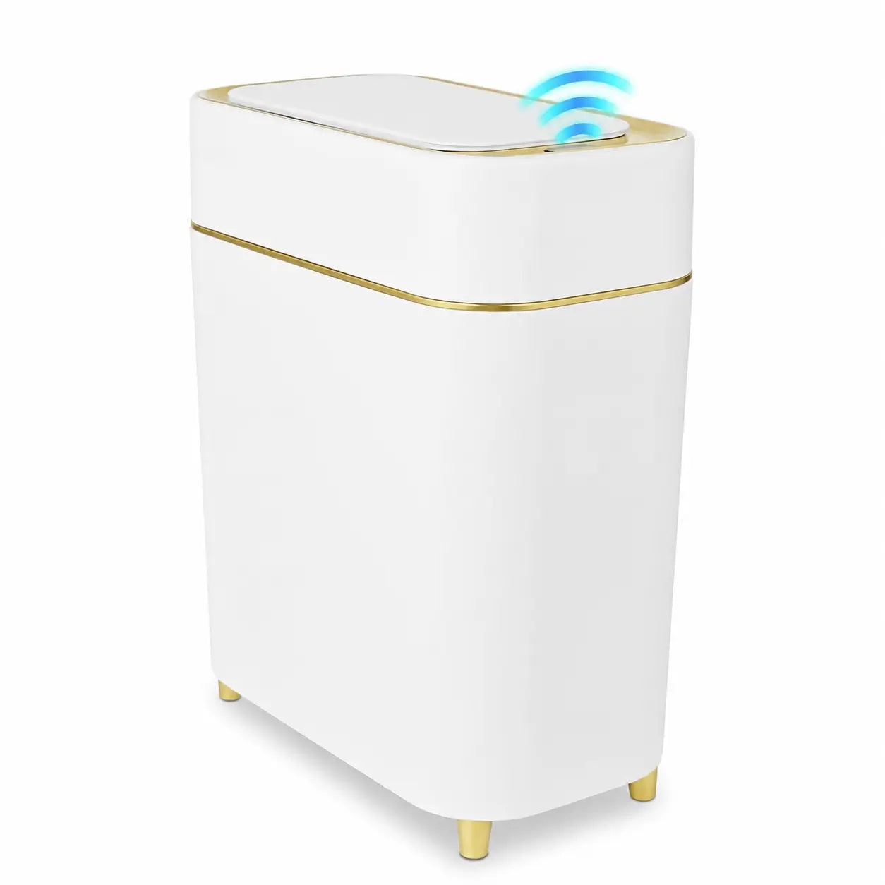 Basurero compacto inteligente con sensor de movimiento impermeable, bolsa oculta y patas desmontables para uso diario en sala, baño, recámara u oficina