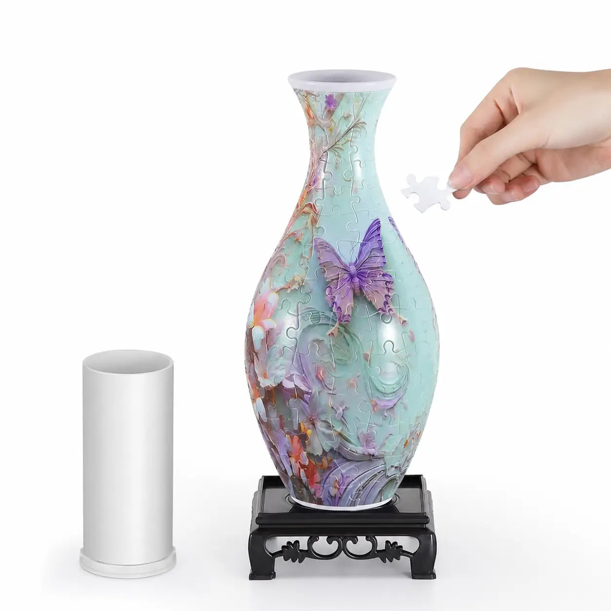 Florero rompecabezas 3D de 160 piezas con vaso desmontable para arreglos florales, decoración creativa en casa y regalo para adultos