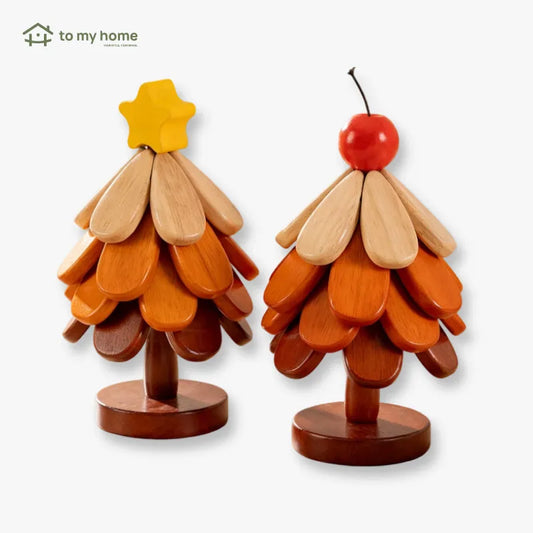 Posavasos de madera maciza en forma de árbol de Navidad, creativo y funcional, protege del calor, resistente, decorativo y perfecto para uso en hogar y oficina