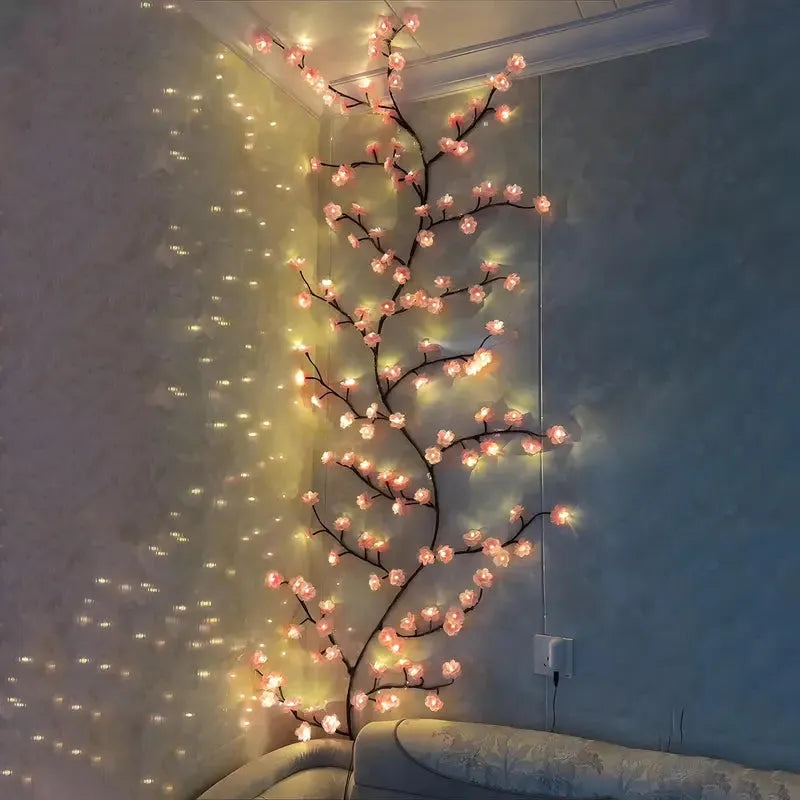 Lámpara decorativa LED en forma de rama de árbol, alimentación por USB, crea ambiente acogedor en casa con iluminación ambiental cálida y relajante