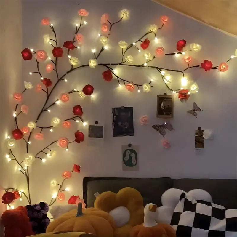 Lámpara decorativa LED en forma de rama de árbol, alimentación por USB, crea ambiente acogedor en casa con iluminación ambiental cálida y relajante