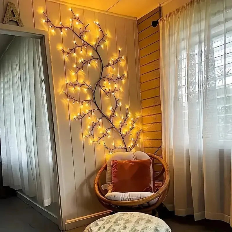 Lámpara decorativa LED en forma de rama de árbol, alimentación por USB, crea ambiente acogedor en casa con iluminación ambiental cálida y relajante