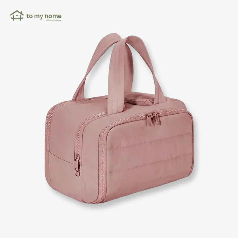 Neceser femenino Puffy 4 en 1 multifuncional, gran capacidad, compartimentos separados para maquillaje, higiene y viaje, diseño ligero, espacioso y práctico para organización personal