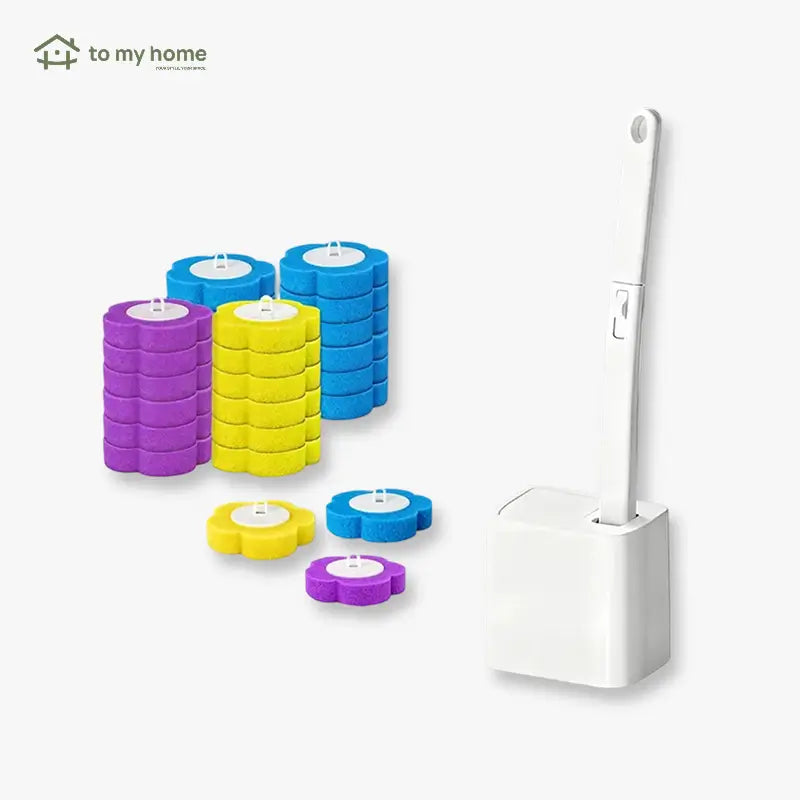 Kit de limpieza para baño con 24 cepillos desechables y soporte, adecuado para inodoro, lavabo, tina y desagües con higiene práctica