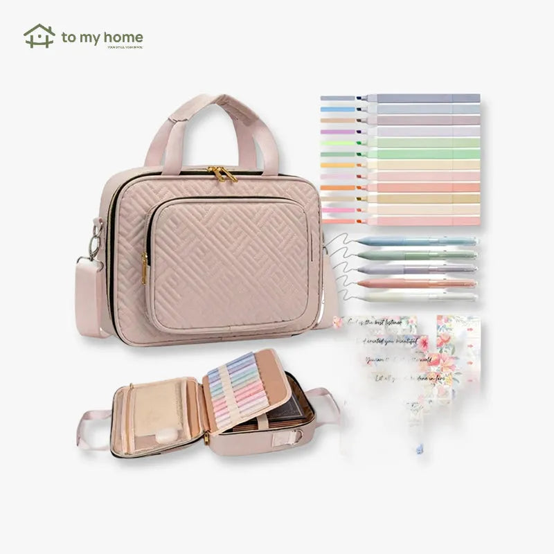 Capa de Bíblia Feminina Grande com Alça de Ombro, Organizadores Internos, Abas, Marcadores e Espaço para Estudo Bíblico