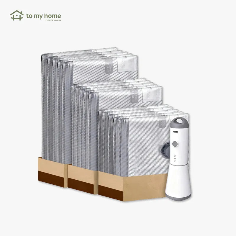 Juego de 15 bolsas de viaje al vacío X7 con bomba USB potente de 140L/min, ahorra espacio en maletas y organiza todo fácilmente