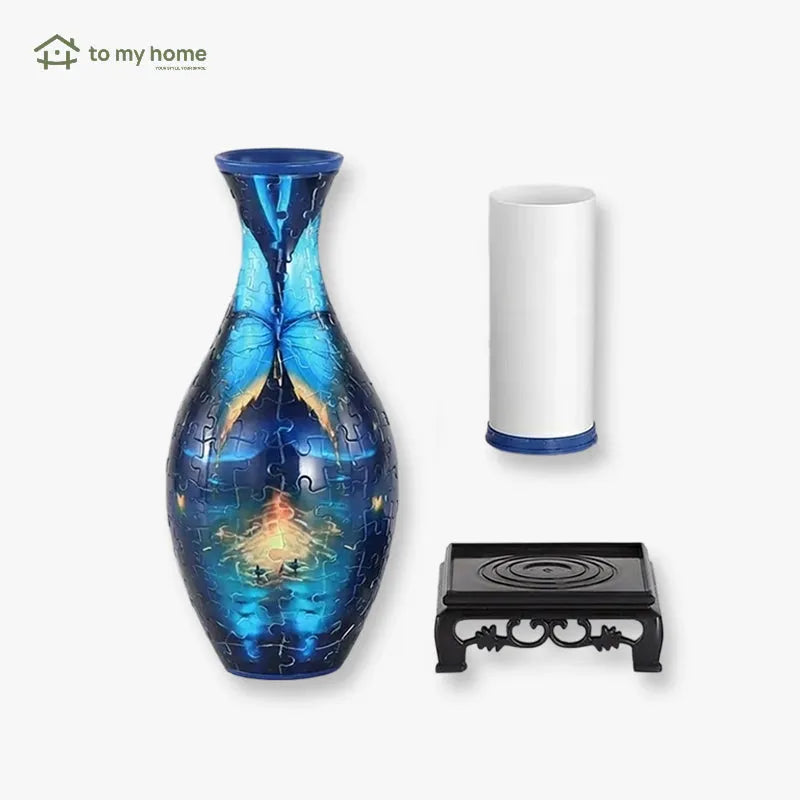 Vaso decorativo rompecabezas 3D para flores, arreglos creativos, diseño moderno, ideal para decorar casa, oficina o como regalo elegante y sofisticado para cualquier espacio