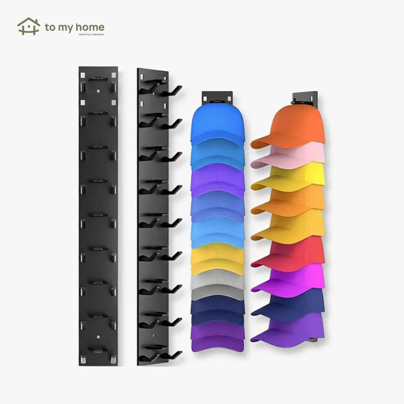 Kit 2 organizadores de gorras de pared con soporte adhesivo, para puerta o closet, exhibición y almacenamiento de hasta 18 gorras de forma práctica