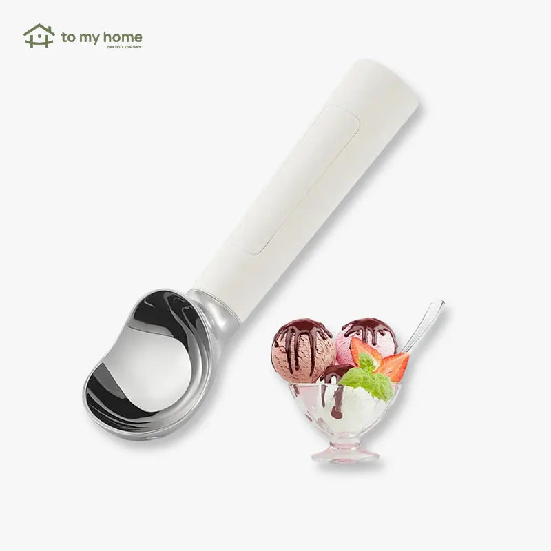 Cuchara eléctrica calentadora para helado, recargable en acero inoxidable, display LED, calentamiento rápido, uso seguro, perfecta para servir postres, helados y cremas