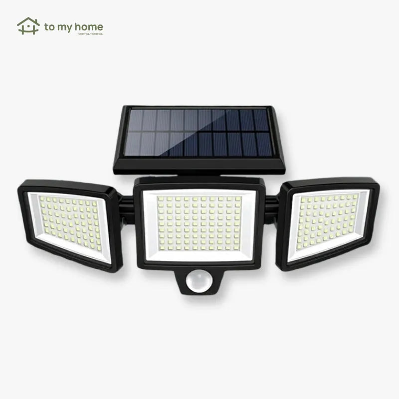 Luz de seguridad solar de 2500LM con 3 cabezas ajustables, 3 modos de iluminación, protección IP65 para jardín, eficiente y potente contra intrusos y áreas oscuras