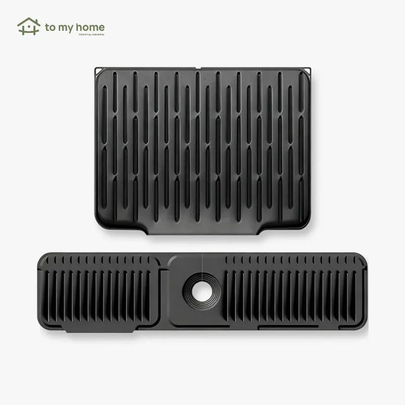 Protector de salpicaduras para grifo de cocina en silicón plegable, con botón de bloqueo y base escurridora, práctico, diario, evita desorden y mantiene limpieza constante