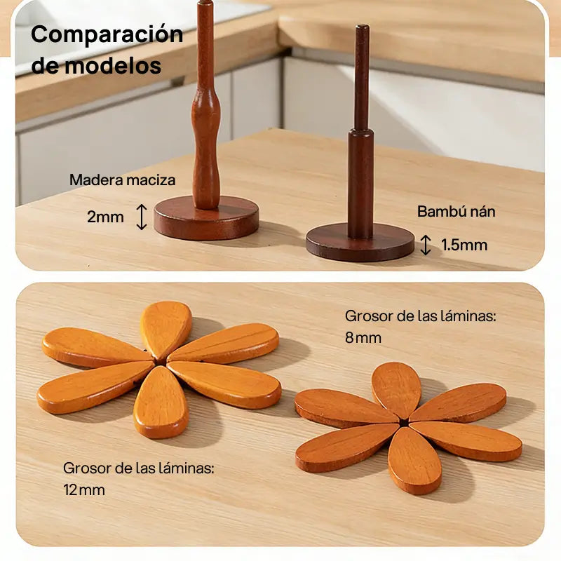 Posavasos de madera maciza en forma de árbol de Navidad, creativo y funcional, protege del calor, resistente, decorativo y perfecto para uso en hogar y oficina