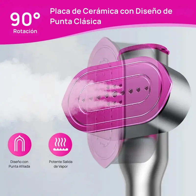 Vaporizador portátil de ropa para viaje, calentamiento rápido en 5 segundos, 7 modos de temperatura, con cable giratorio 90°, ropa sin arrugas fácilmente