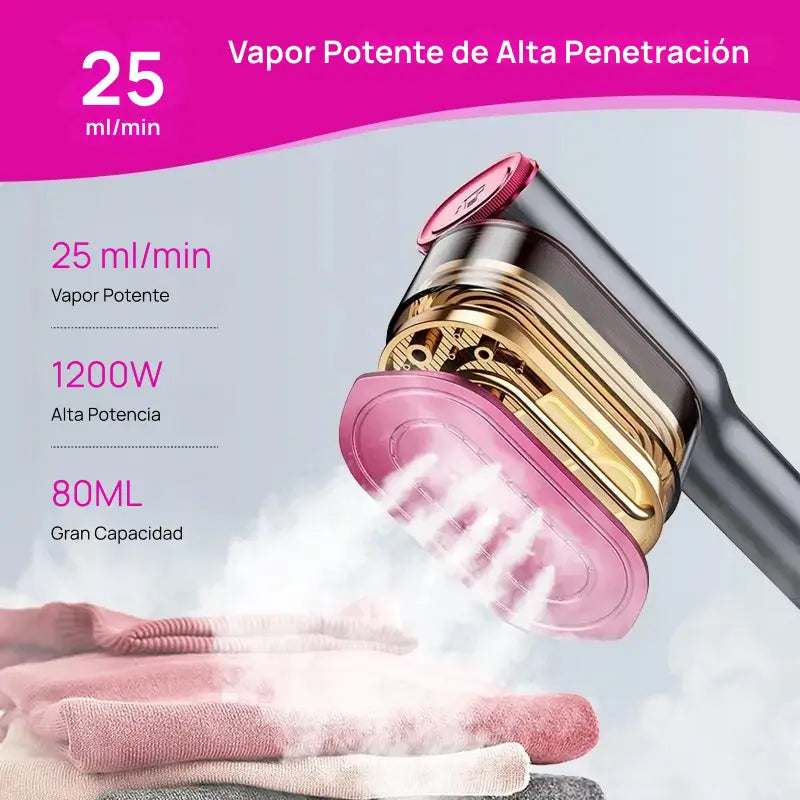 Vaporizador portátil de ropa para viaje, calentamiento rápido en 5 segundos, 7 modos de temperatura, con cable giratorio 90°, ropa sin arrugas fácilmente