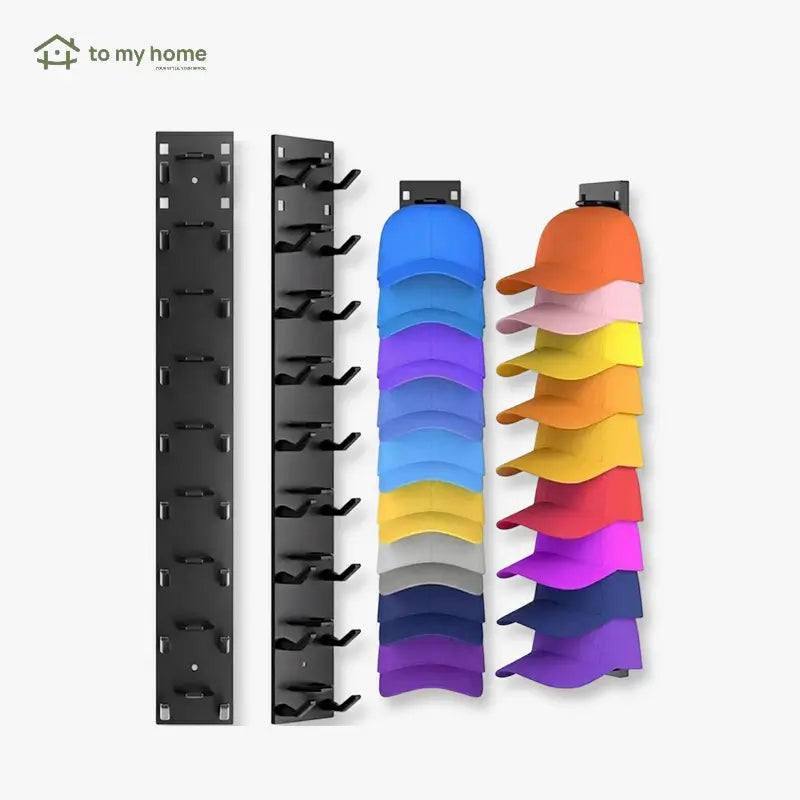 Organizador de gorras para pared, paquete de 2 con 18 espacios, instalación adhesiva o con tornillos para clóset y recámara ordenada
