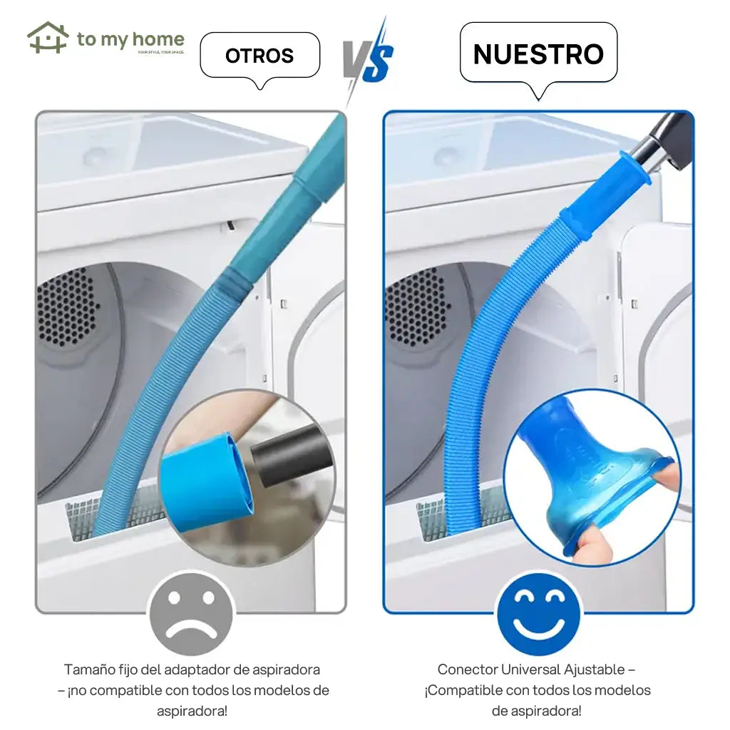Manguera limpiadora para ductos de secadora compatible con aspiradoras, ideal para quitar pelusa en electrodomésticos y espacios estrechos del hogar diario