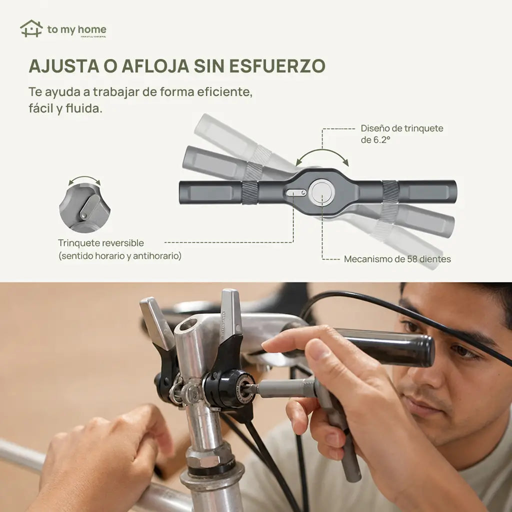 Juego compacto de desarmador con matraca reversible y 24 puntas magnéticas para mantenimiento del hogar, bicicletas, muebles y electrónica