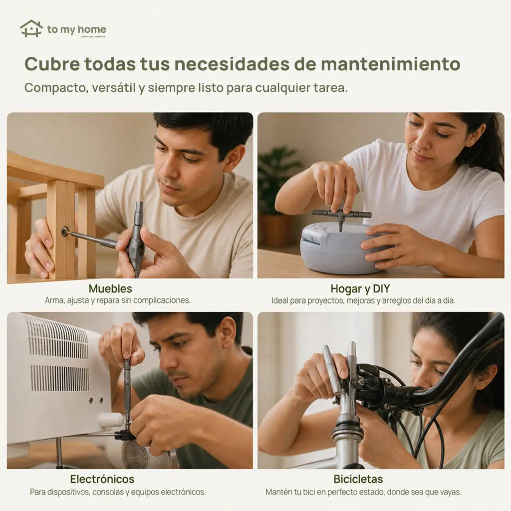 Juego compacto de desarmador con matraca reversible y 24 puntas magnéticas para mantenimiento del hogar, bicicletas, muebles y electrónica