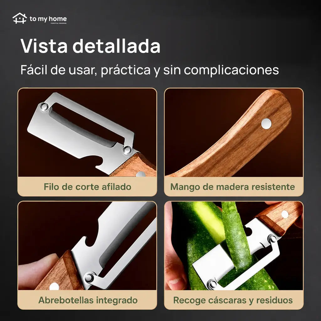 Pelador de Verduras y Frutas 2 en 1 con Destapador – Set de 2 Piezas
