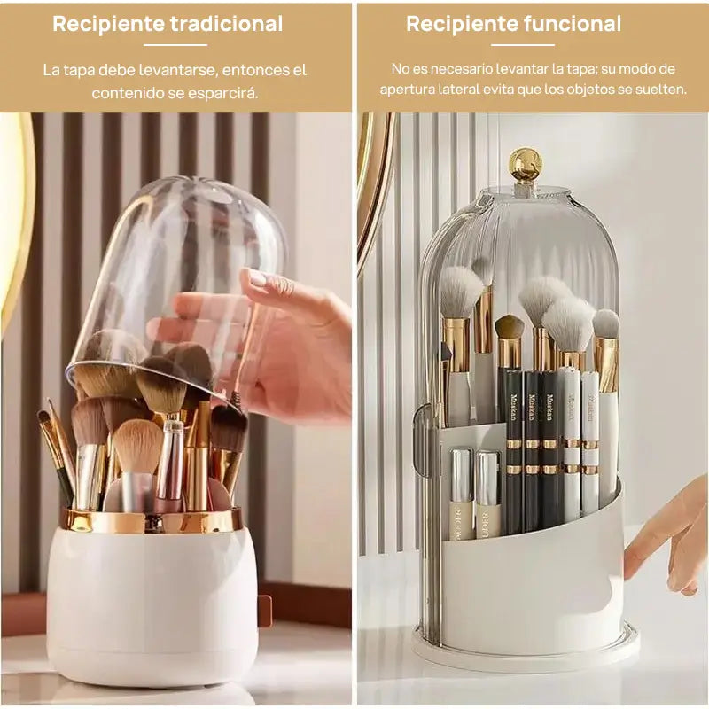 Soporte antipolvo para cepillos de dientes con tapa, rotativo para cepillos eléctricos, incluye organizador para pinceles, higiene garantizada
