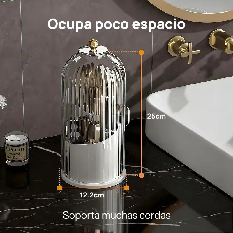Soporte antipolvo para cepillos de dientes con tapa, rotativo para cepillos eléctricos, incluye organizador para pinceles, higiene garantizada