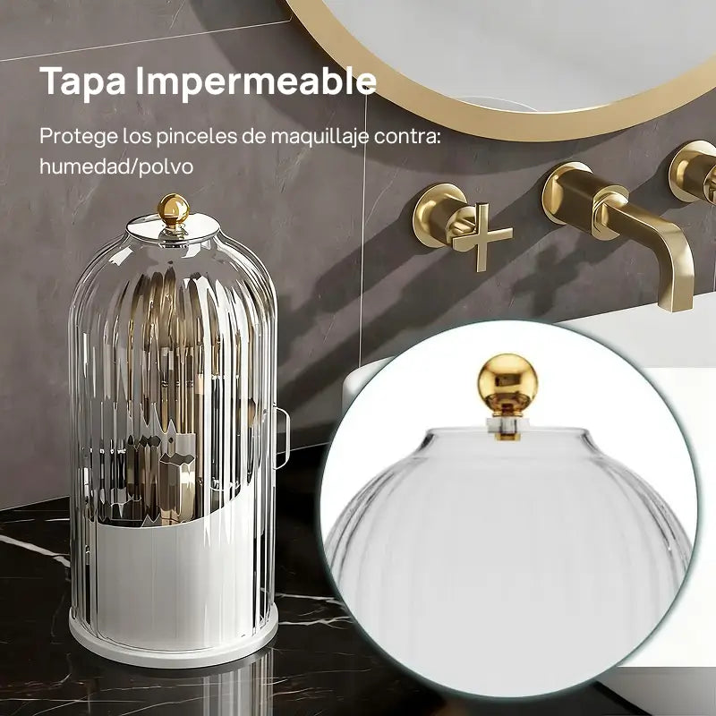 Soporte antipolvo para cepillos de dientes con tapa, rotativo para cepillos eléctricos, incluye organizador para pinceles, higiene garantizada