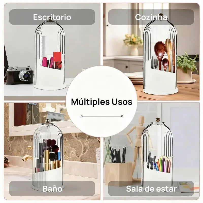 Soporte antipolvo para cepillos de dientes con tapa, rotativo para cepillos eléctricos, incluye organizador para pinceles, higiene garantizada