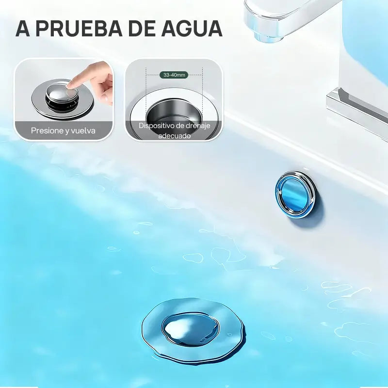 Protector de lavabo para cabello con filtro universal tipo pop-up, cesta de acero inoxidable y colador, previene obstrucciones y mantiene limpieza