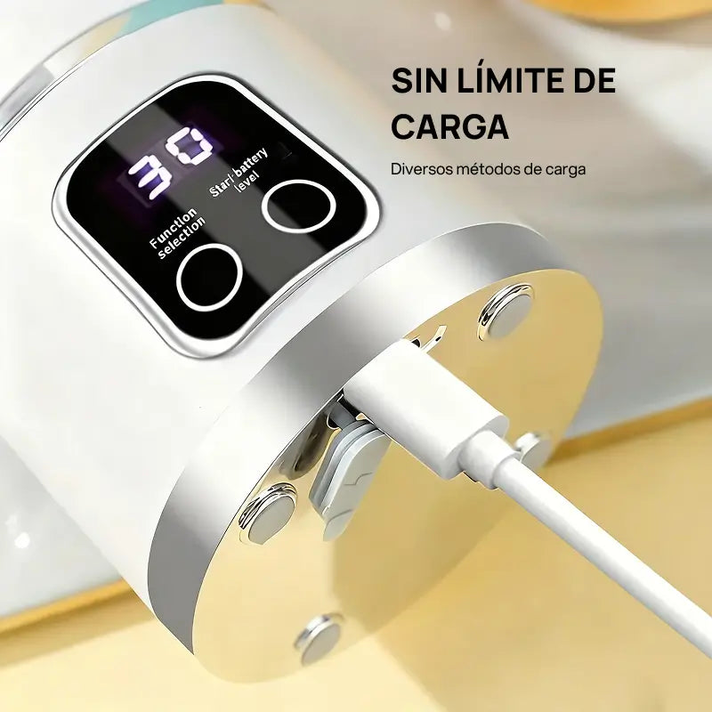 Licuadora digital portátil compacta con pantalla LED, completamente a prueba de fugas, ideal para smoothies, jugos y vitaminas de manera práctica