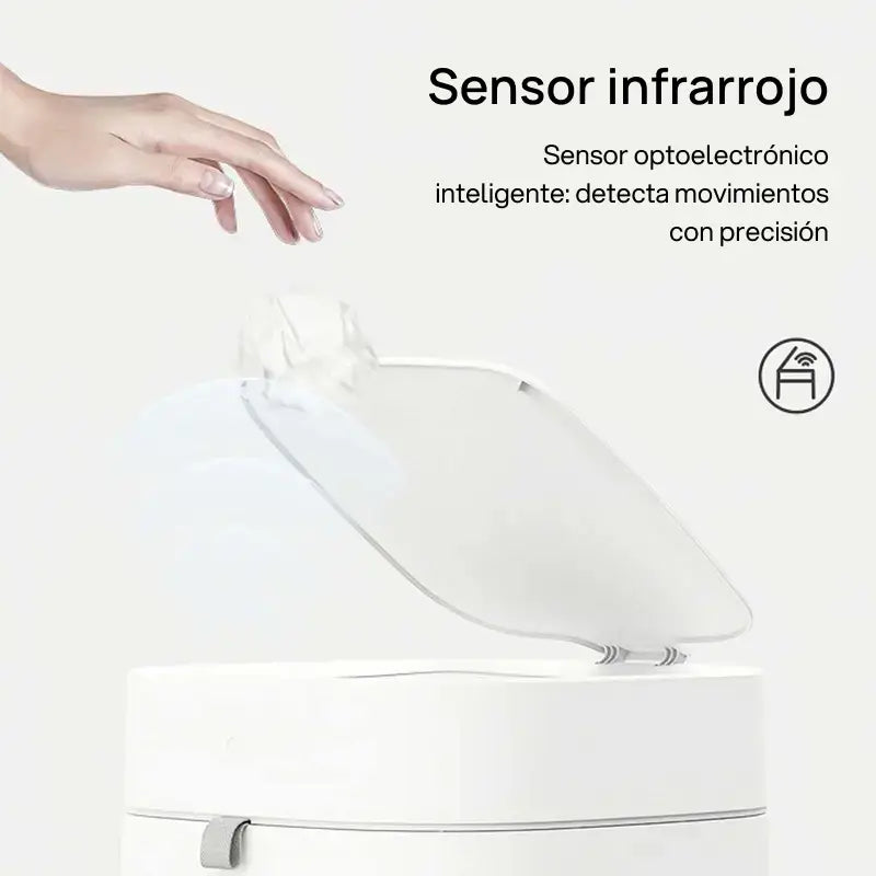 Bote de basura automático con sensor de movimiento, para desecho higiénico sin contacto en sala, cocina, baño o dormitorio, tecnología conveniente