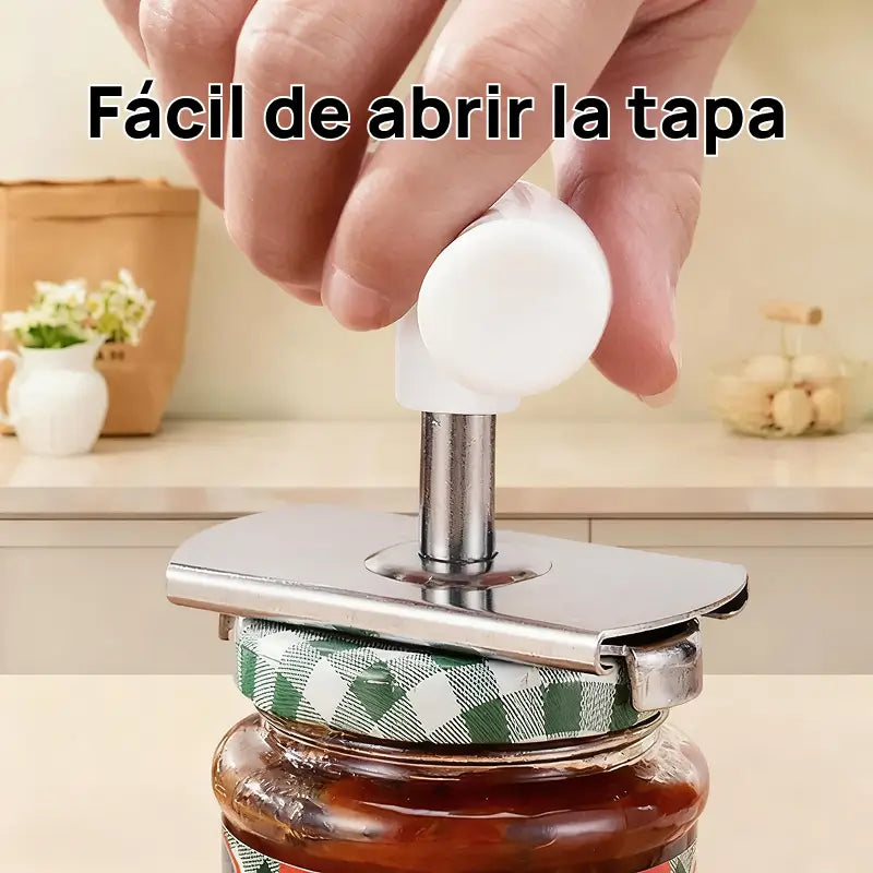 Juego de 2 abridores manuales de tapas y latas, diseño ergonómico, permite abrir frascos con facilidad, alavanca perfecta para uso doméstico diario
