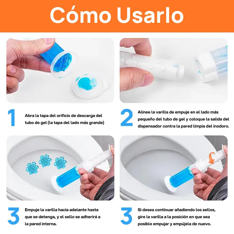 Gel de limpieza 6 en 1 para inodoro con aromatizador y desodorizante efectivo, fragancia duradera y frescura prolongada para baño impecable