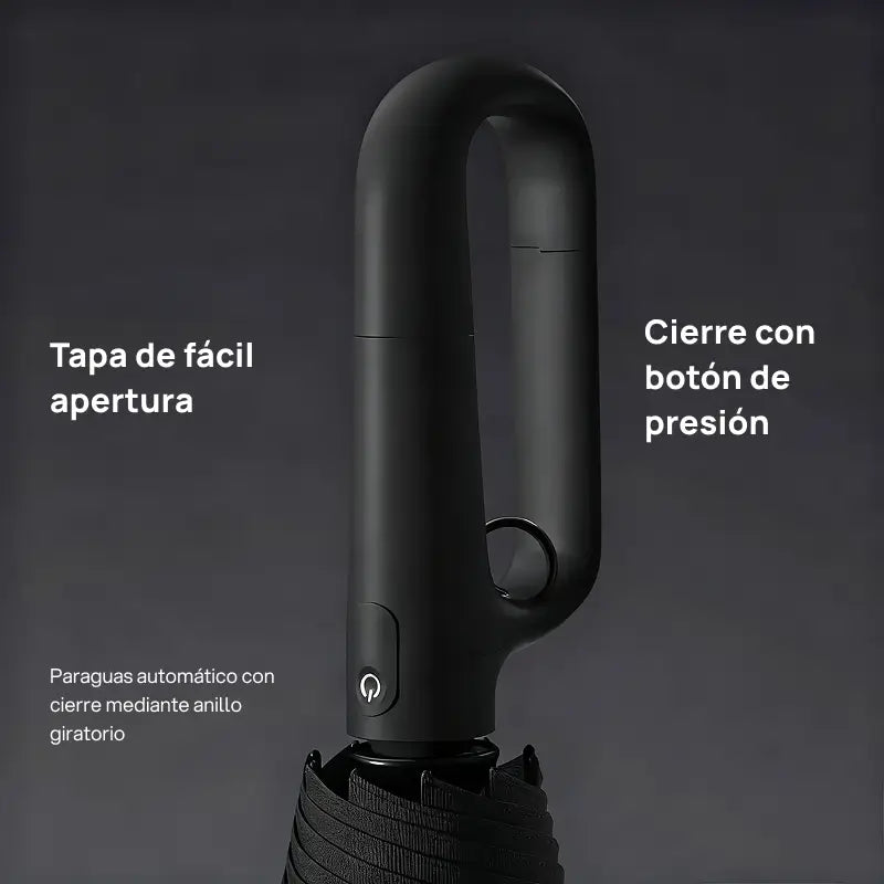 Paraguas automático plegable, portátil, resistente al viento y agua, con cierre tipo loop, ideal para hombres y mujeres, protección confiable bajo lluvia
