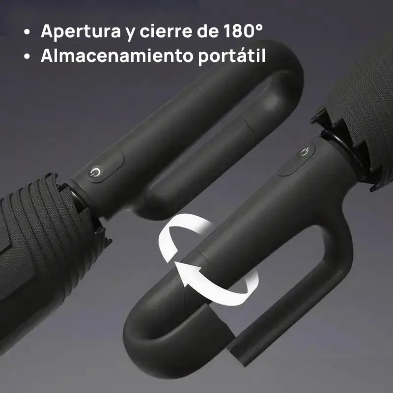Paraguas automático plegable, portátil, resistente al viento y agua, con cierre tipo loop, ideal para hombres y mujeres, protección confiable bajo lluvia