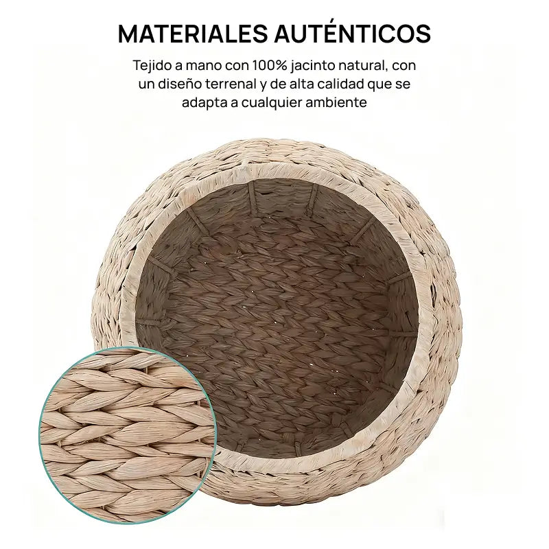 Canasta organizadora vintage de jacinto de agua con tapa, multifuncional, perfecta para almacenamiento en cualquier habitación, combina organización con estilo rústico