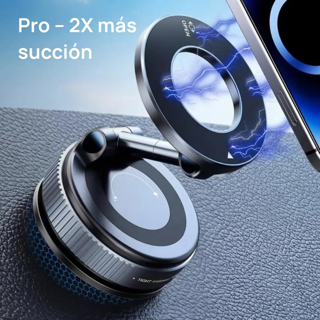 Soporte Magnético Universal Celular Ventosa Vacío Fuerte Plegable Auto Tablero Gimnasio Espejo Baño Compatible con Todo Smartphone y Vehículo Moderno Útil
