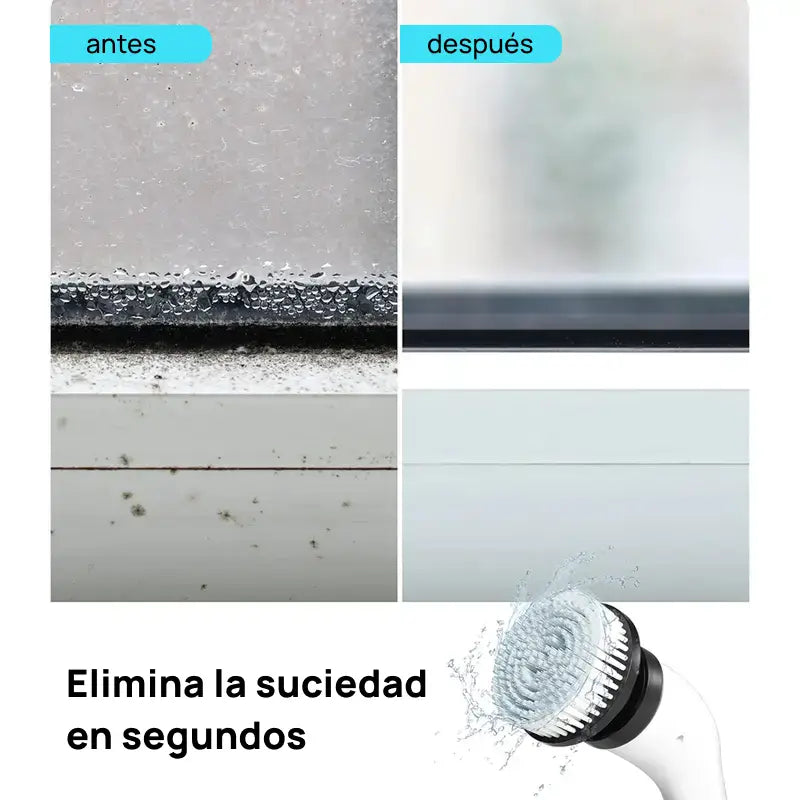 Esfregador eléctrico rotativo inalámbrico IPX7 con 4 cepillos reemplazables y mango extensible, limpieza potente de pisos, baño, cocina y superficies variadas