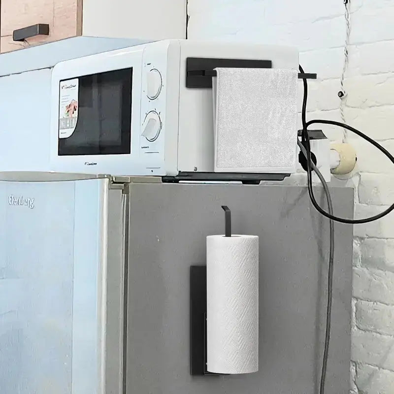 Soporte magnético para rollo de papel toalla, organizador de pared universal para cocina, baño o refrigerador, acceso inmediato y almacenamiento práctico garantizado